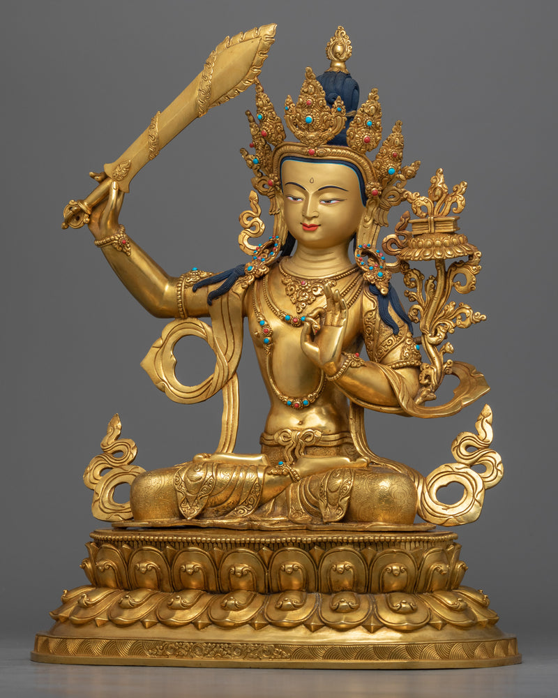 Manjushri Himalayan Art Statue | Bodhisattva of Wisdom Deity