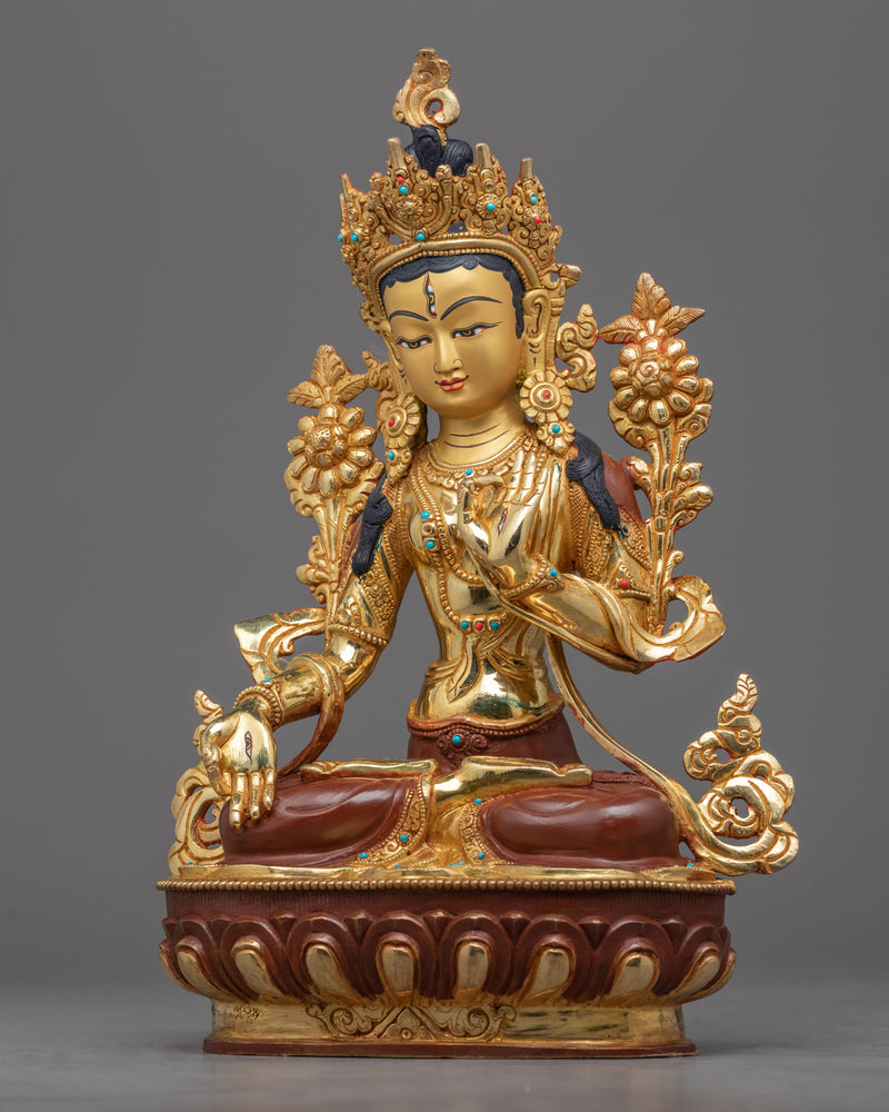 Buddhist Goddess White Tara Statue | Handmade Female Buddha Deity
