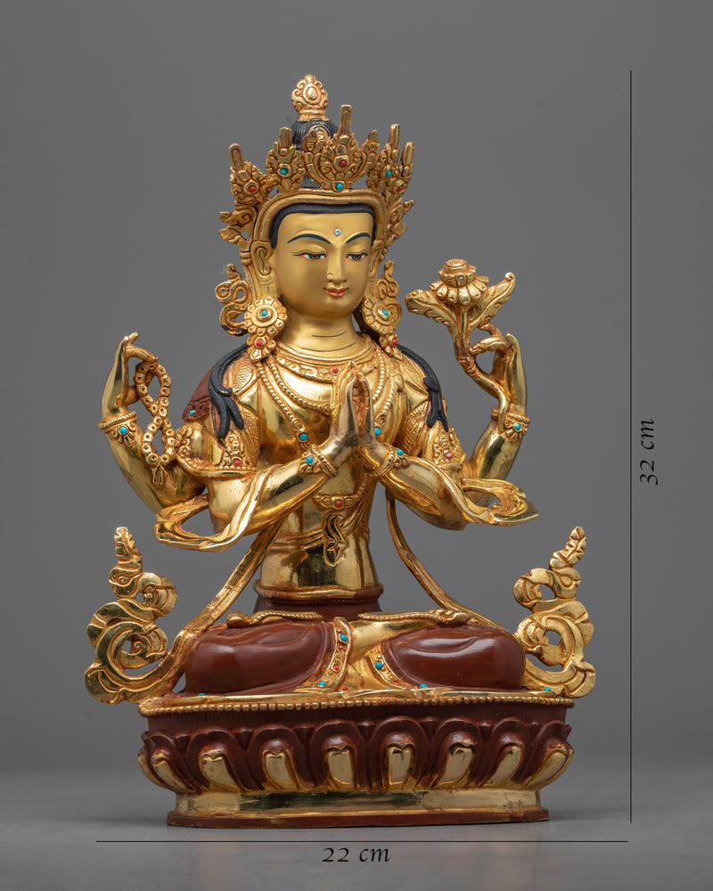 Chenrezig Buddha Statue | Traditionally Hand Curated Sculpture