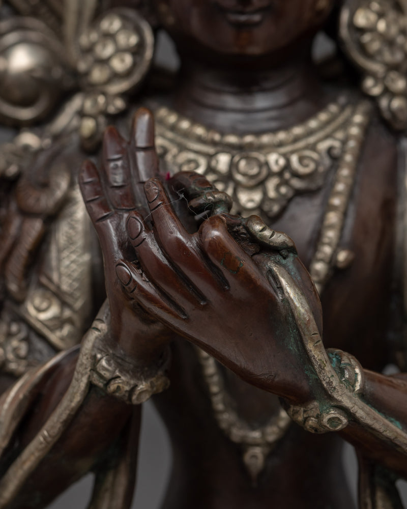 Buddha Maitreya Statue | Silver Plated | Hand-curated Buddha of Future
