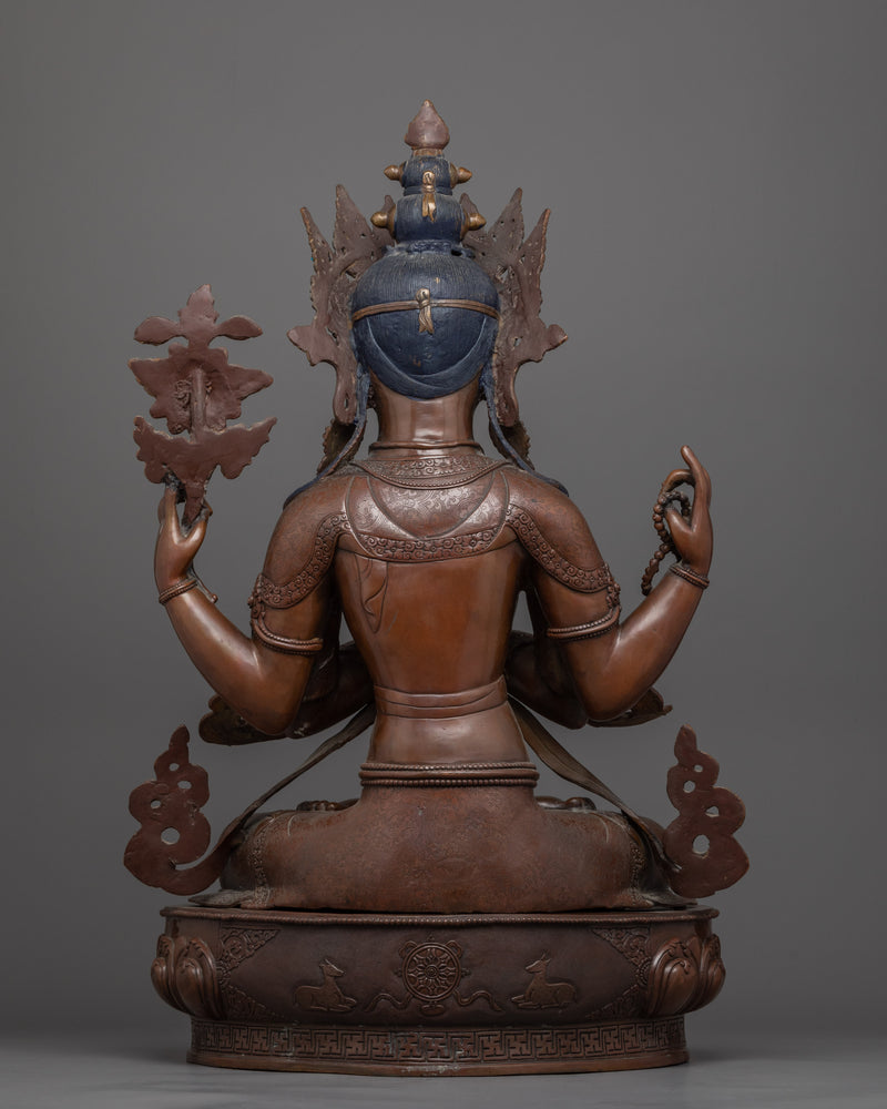 Statue of Chenrezig | Handmade Copper Sculpture of avalokiteshvara