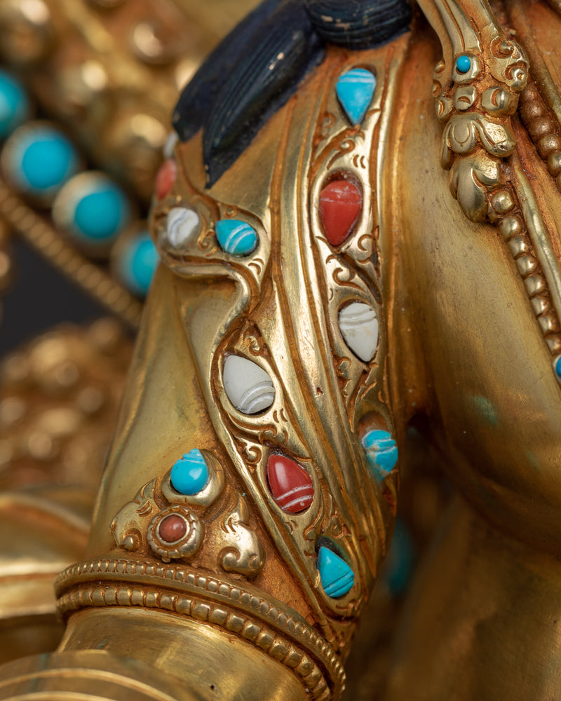 Dzambhala Wealth Buddha Statue | Gilded in genuine 24k Gold