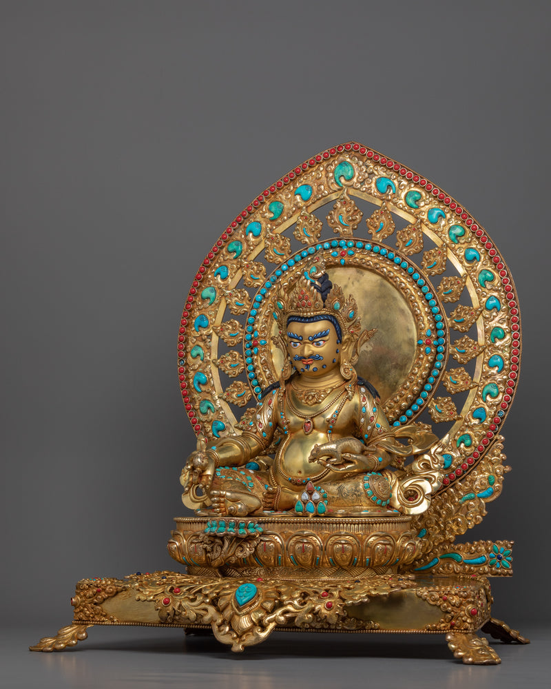 Dzambhala Wealth Buddha Statue | Gilded in genuine 24k Gold