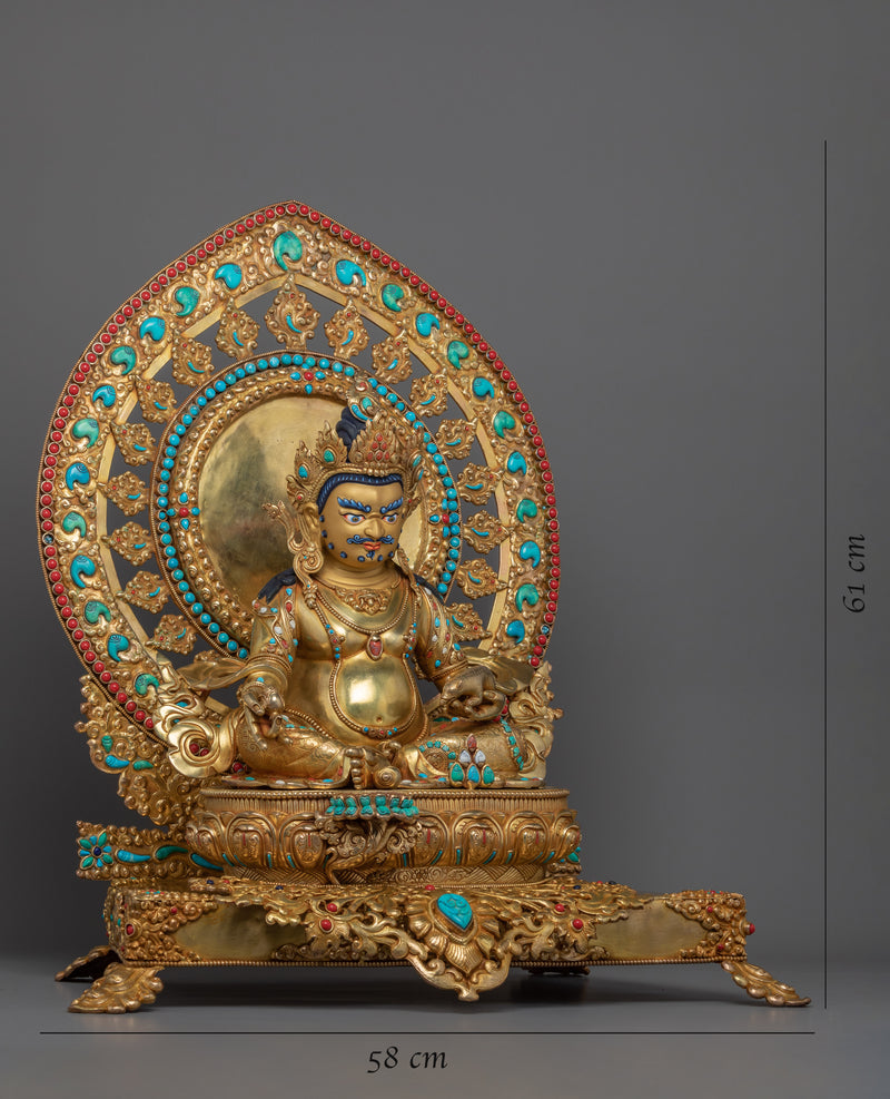 Dzambhala Wealth Buddha Statue | Gilded in genuine 24k Gold