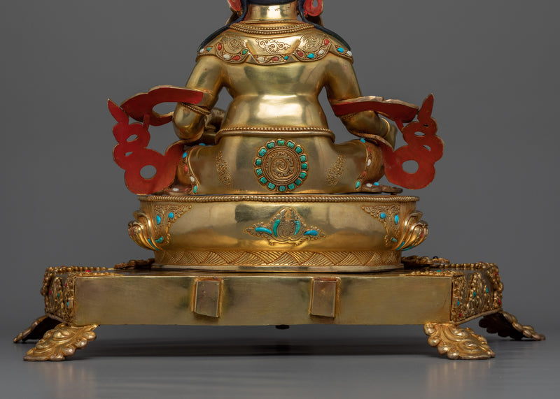 Dzambhala Wealth Buddha Statue | Gilded in genuine 24k Gold