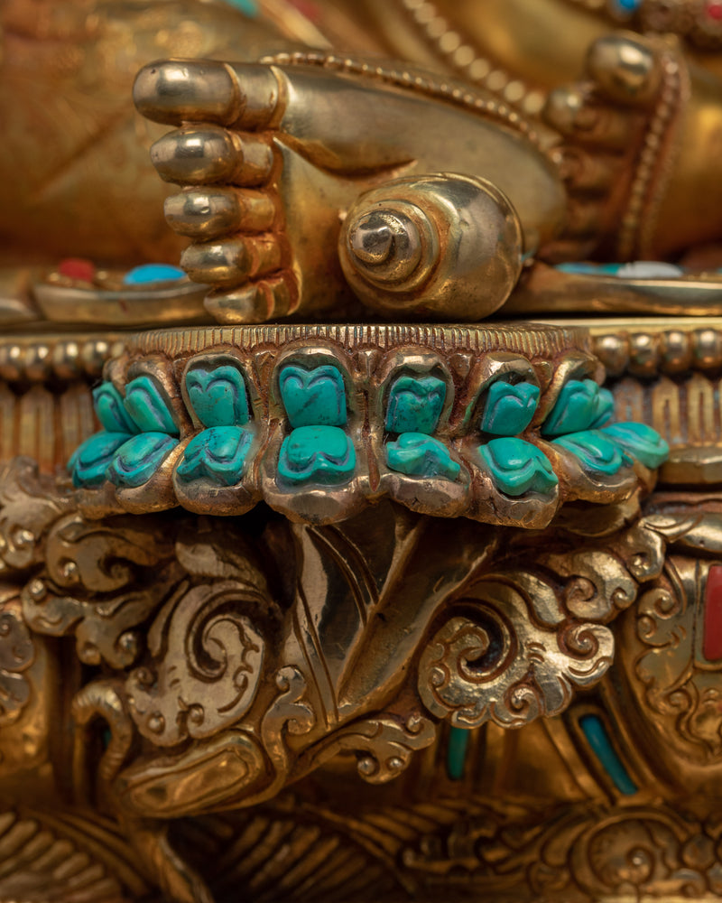 Dzambhala Wealth Buddha Statue | Gilded in genuine 24k Gold