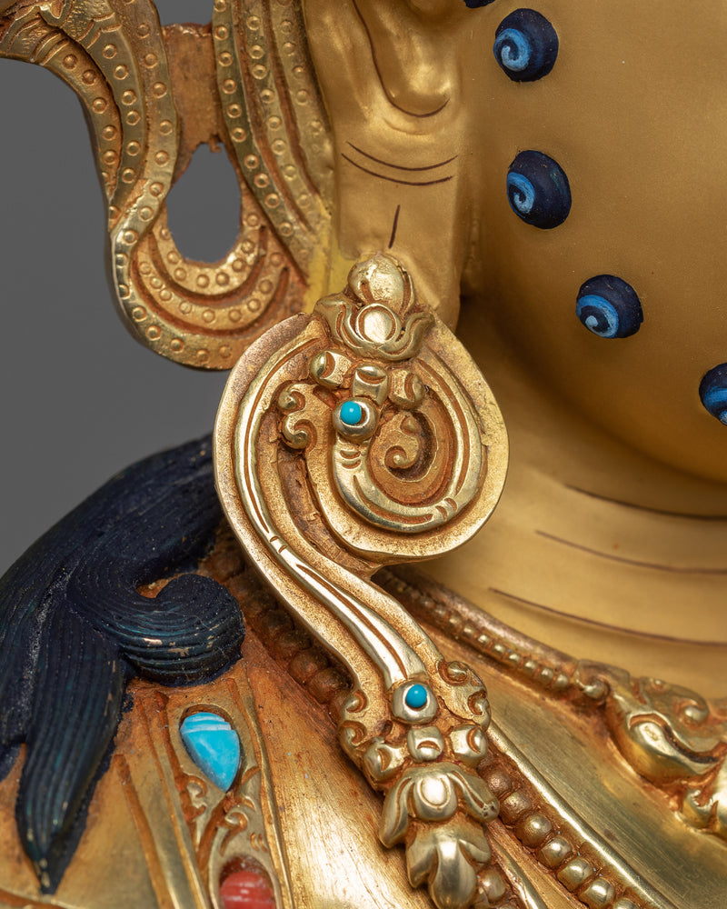 Dzambhala Wealth Buddha Statue | Gilded in genuine 24k Gold