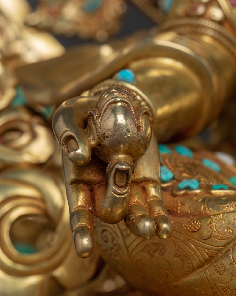 Dzambhala Wealth Buddha Statue | Gilded in genuine 24k Gold