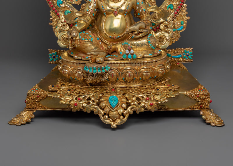 Dzambhala Wealth Buddha Statue | Gilded in genuine 24k Gold