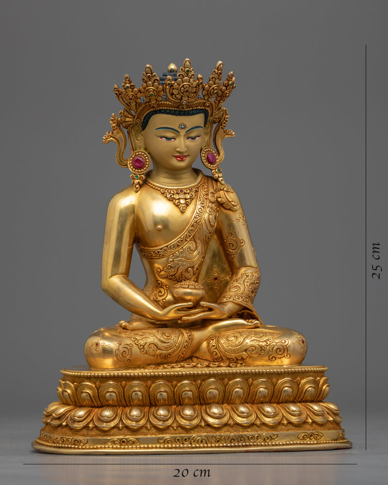 Amitabha Buddha, Pure Land Buddhism Art | Gold Gilded Buddhist Statue