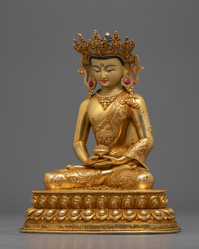 Amitabha Buddha, Pure Land Buddhism Art | Gold Gilded Buddhist Statue