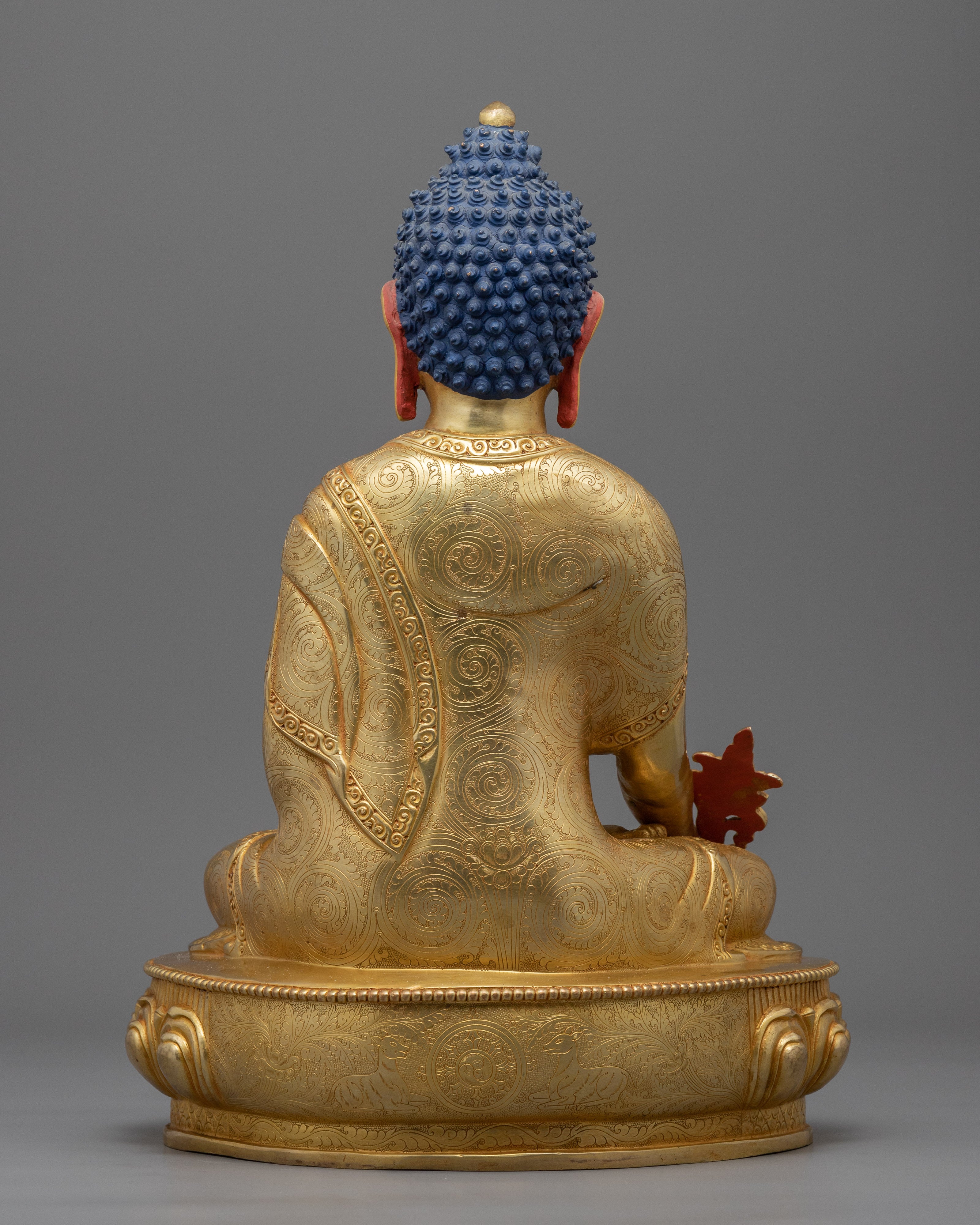 24K Gold Medicine Buddha Art | Traditional Tibetan Buddhist Statue