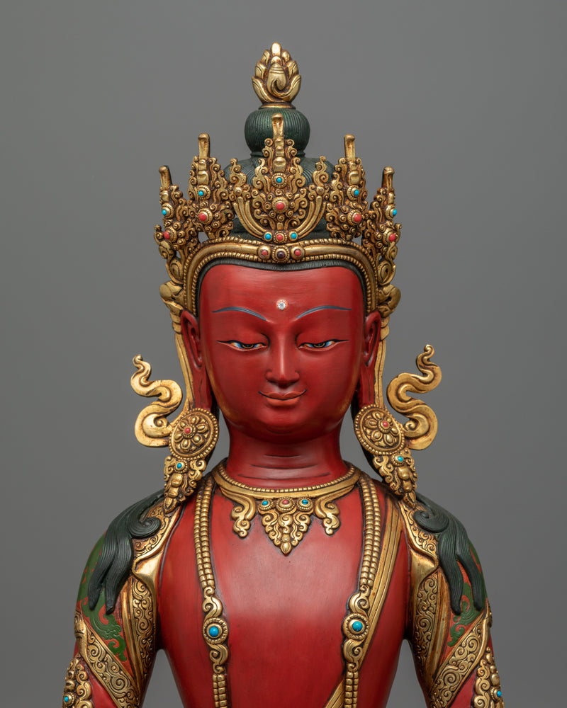 Amitayus Mantra Practice Statuette | Amitayus, of Amitavyūhavatī pure realm Statue
