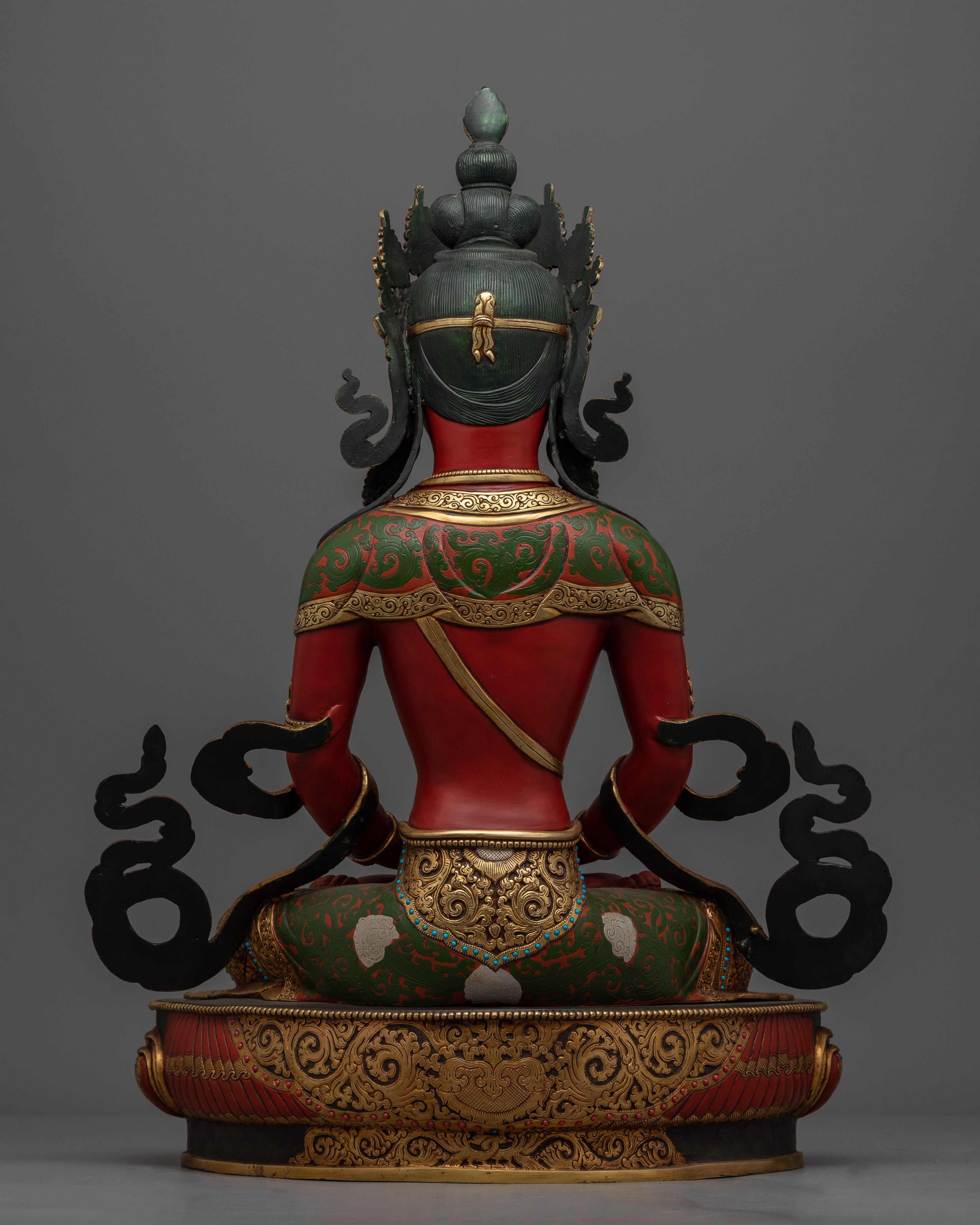 Amitayus Mantra Practice Statuette | Amitayus, of Amitavyūhavatī pure realm Statue