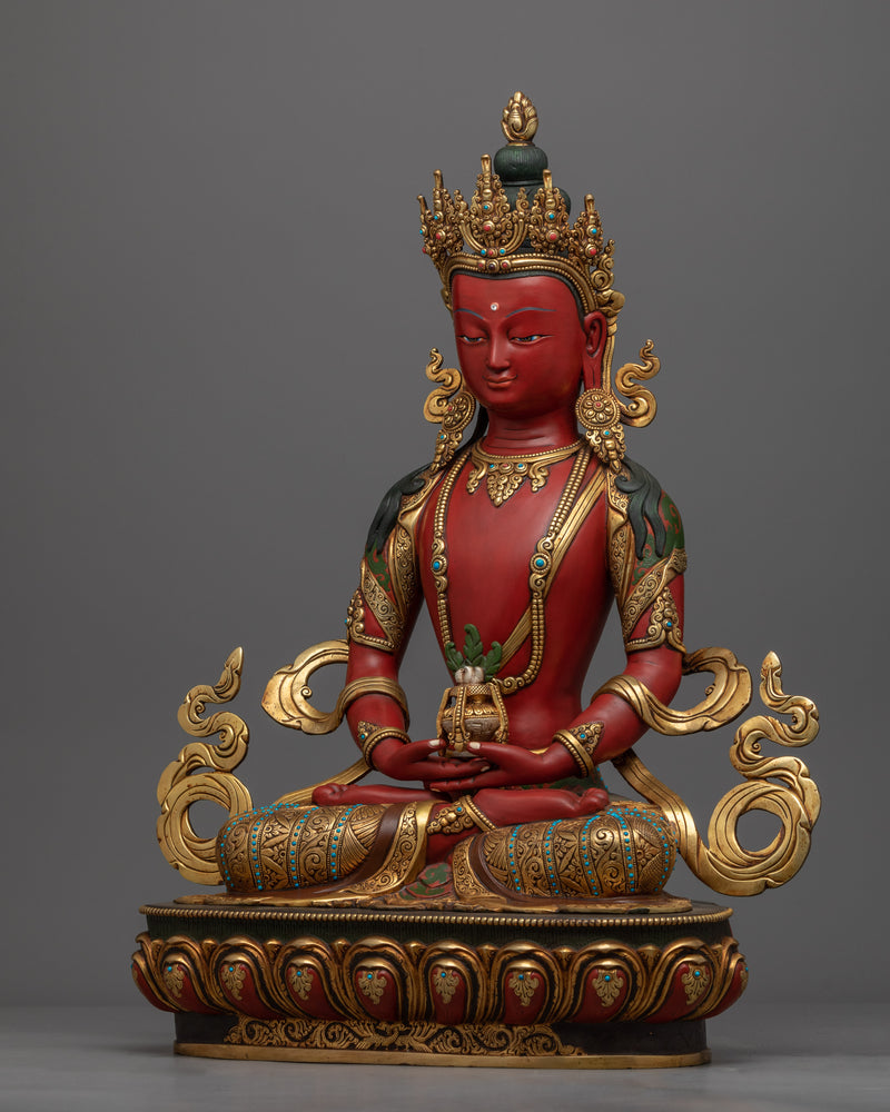 Amitayus Mantra Practice Statuette | Amitayus, of Amitavyūhavatī pure realm Statue