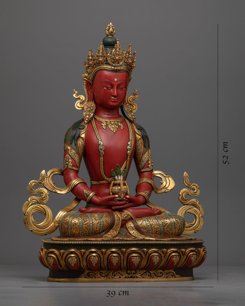 Amitayus Mantra Practice Statuette | Amitayus, of Amitavyūhavatī pure realm Statue