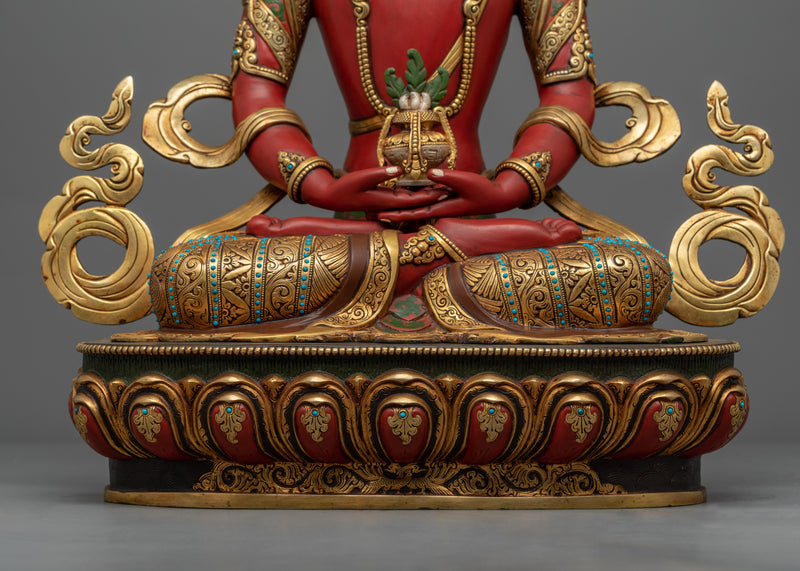Amitayus Mantra Practice Statuette | Amitayus, of Amitavyūhavatī pure realm Statue