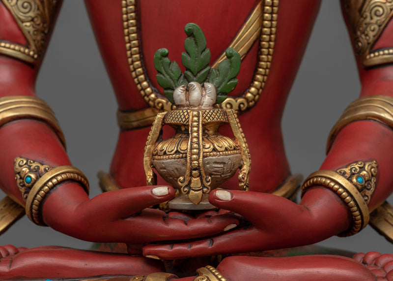 Amitayus Mantra Practice Statuette | Amitayus, of Amitavyūhavatī pure realm Statue