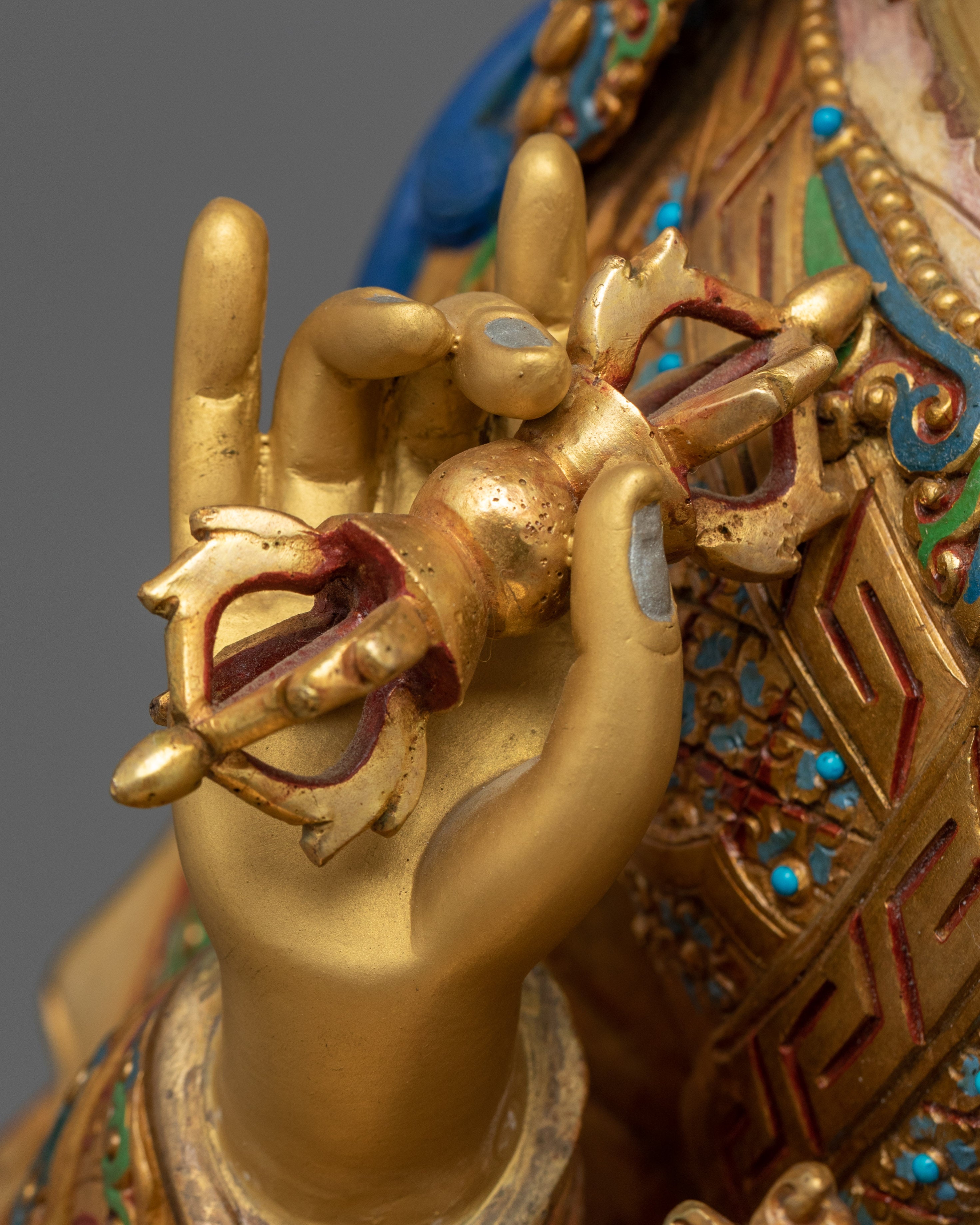 Lotus Born Master, Guru Rinpoche Statue | Gold Gilded Himalayan Buddhist Art