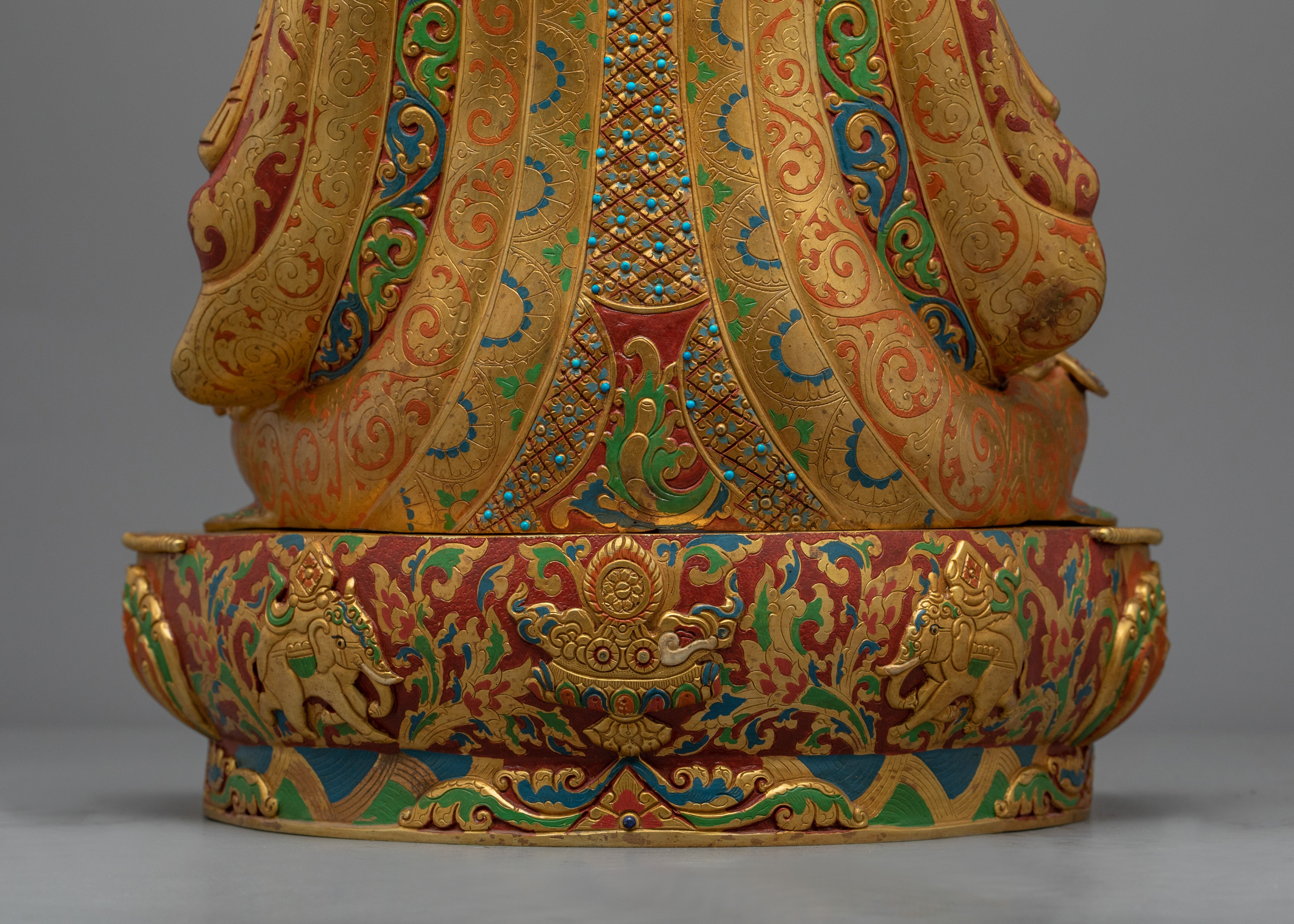 Lotus Born Master, Guru Rinpoche Statue | Gold Gilded Himalayan Buddhist Art