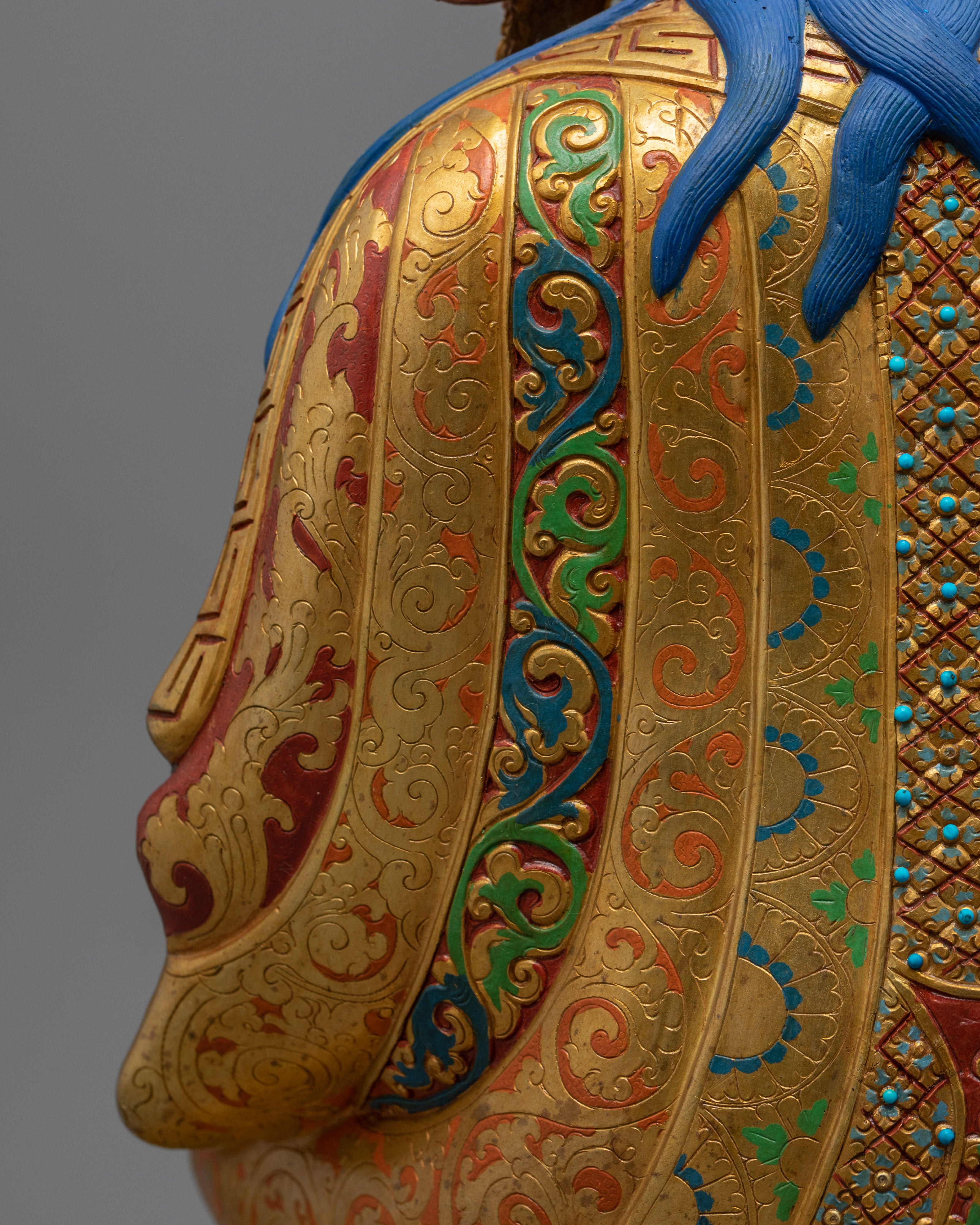 Lotus Born Master, Guru Rinpoche Statue | Gold Gilded Himalayan Buddhist Art