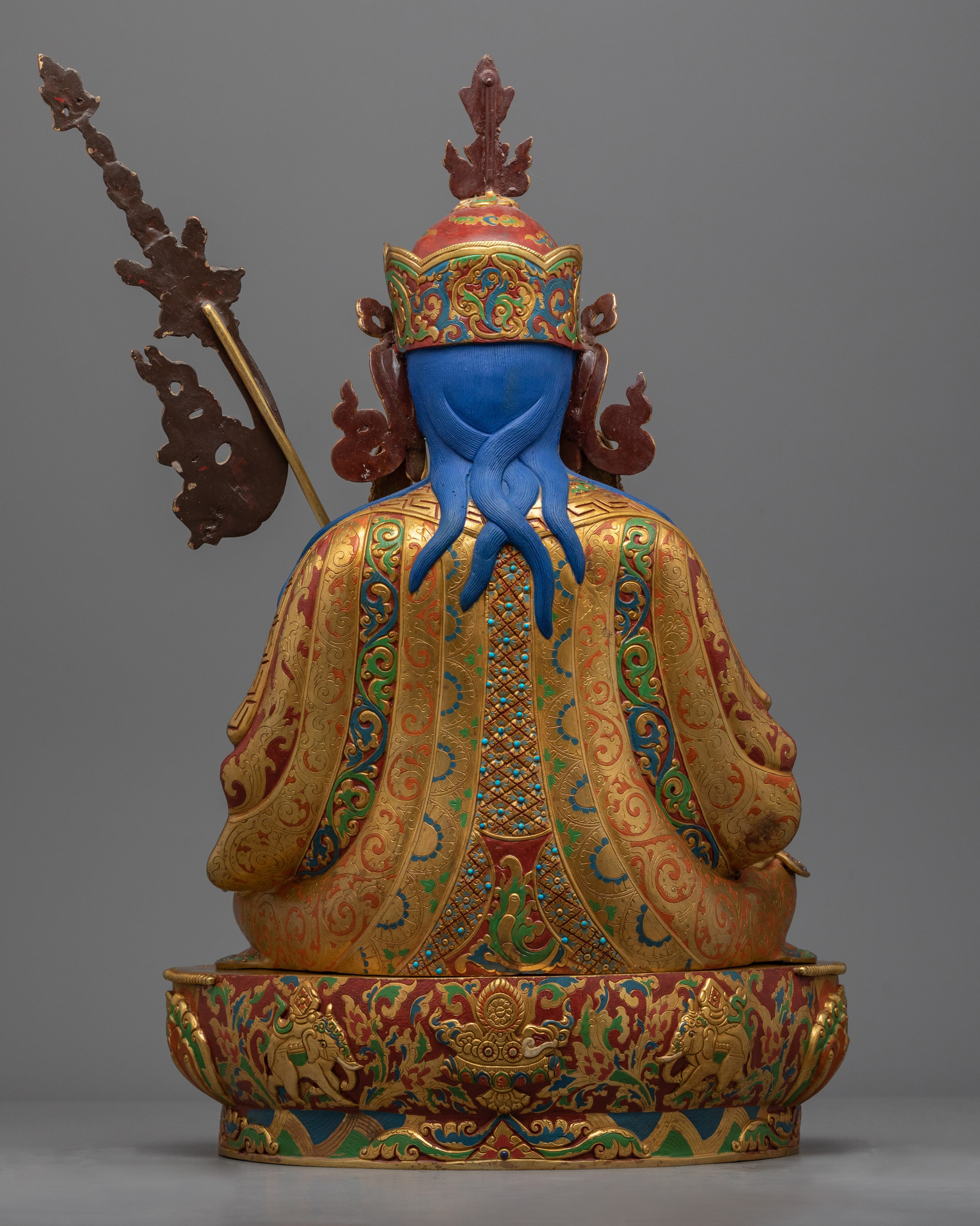 Lotus Born Master, Guru Rinpoche Statue | Gold Gilded Himalayan Buddhist Art