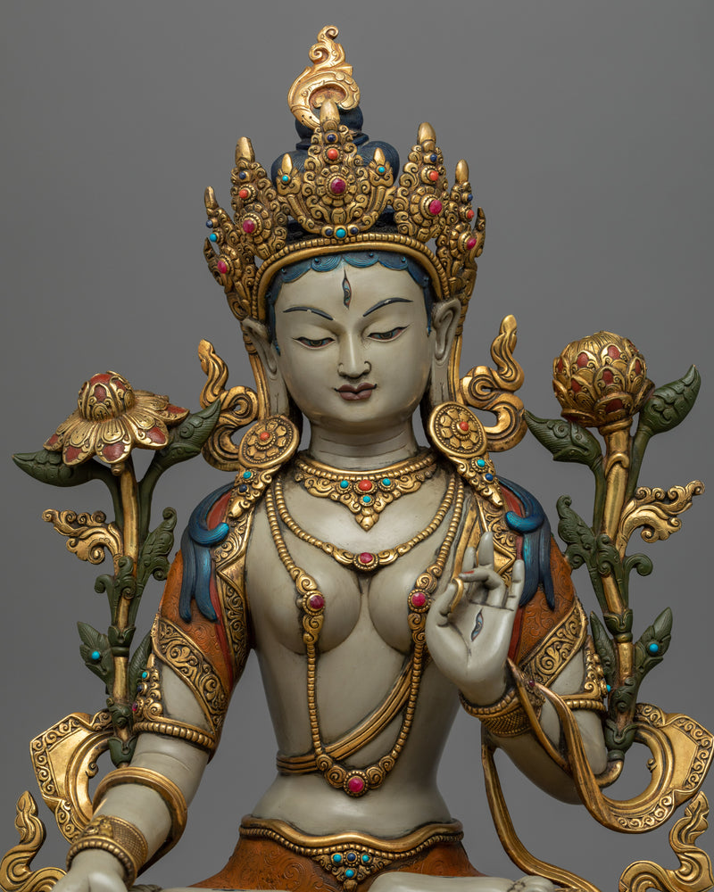 White Tara Chant Practice Statue |  Bodhisattva of Compassion Statue