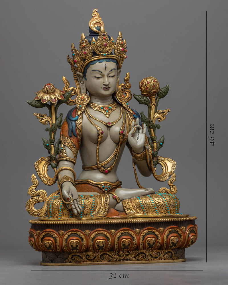 White Tara Chant Practice Statue |  Bodhisattva of Compassion Statue
