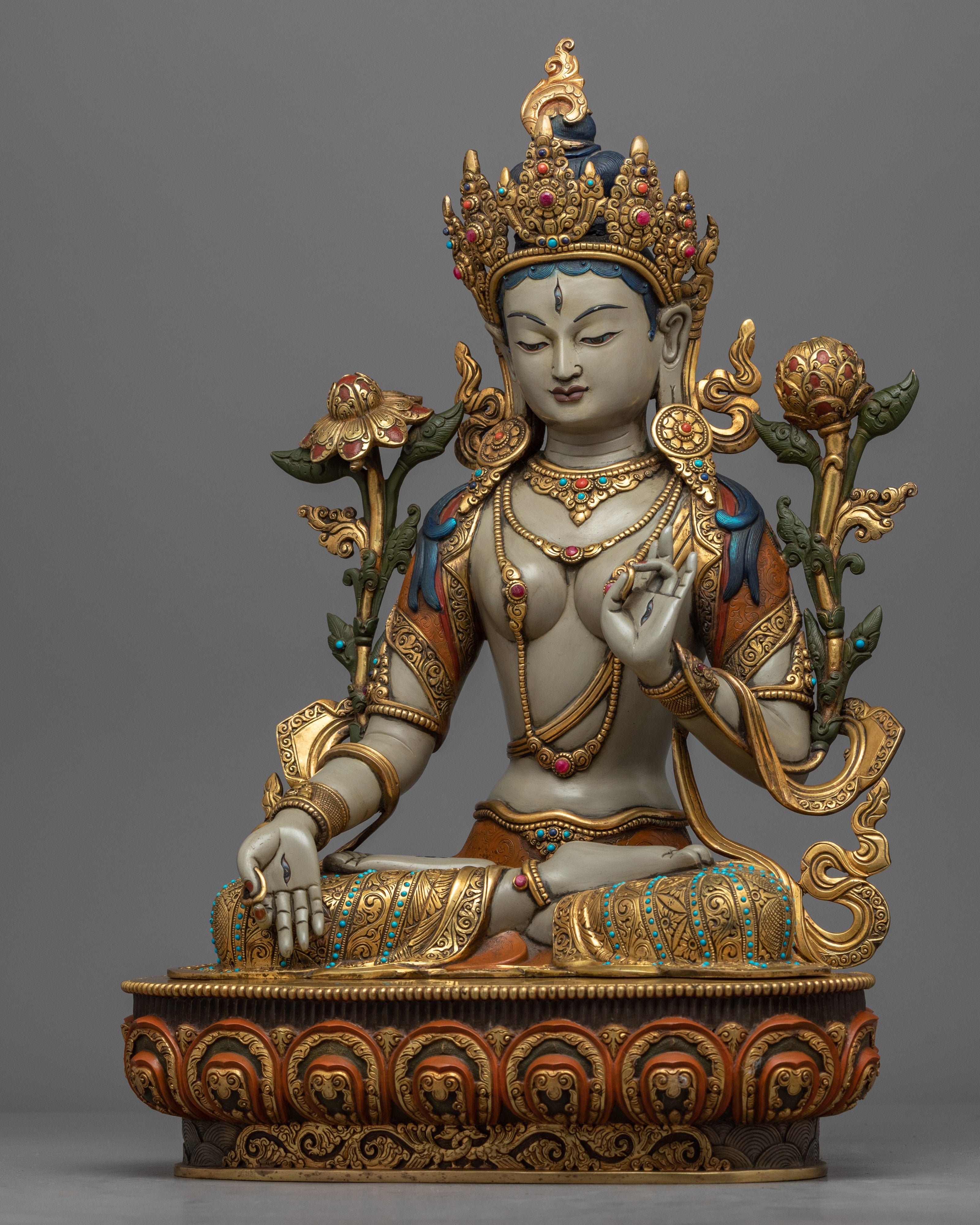 White Tara Chant Practice Statue |  Bodhisattva of Compassion Statue