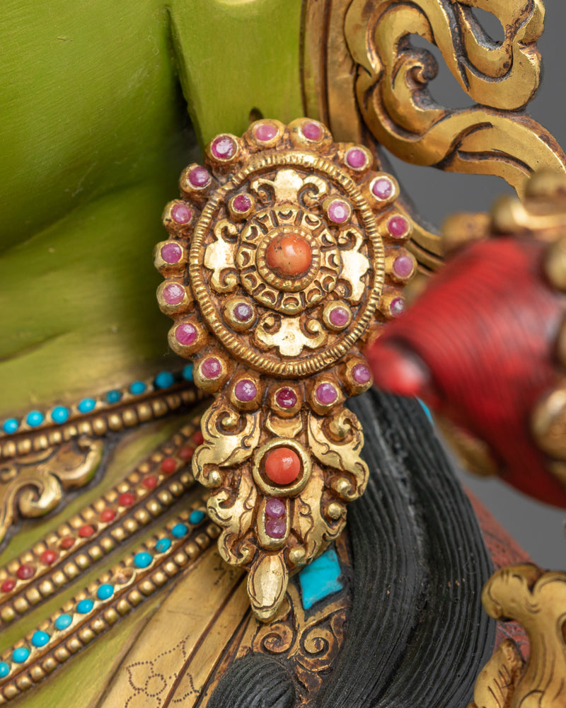 Goddess Green Tara Mantra Practice Sculpture | Rare Traditional Himalayan Art
