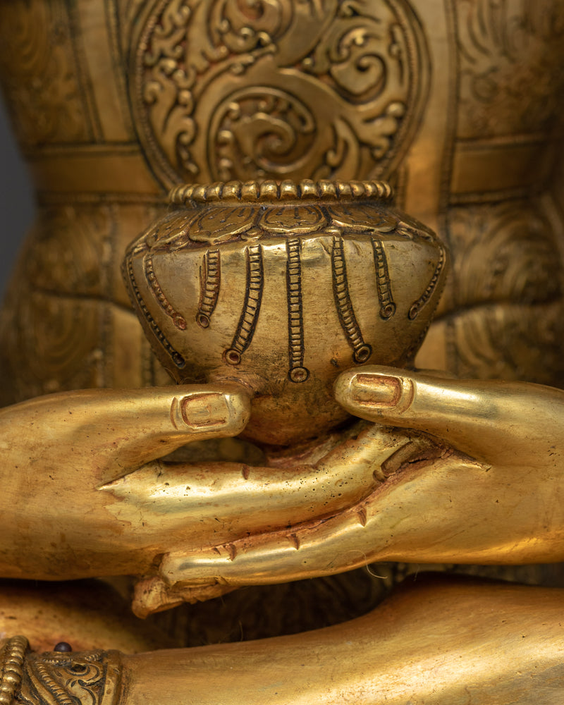 Amitabha Buddha Chant Practice Statue |  Hand-Carved Buddhist Statues