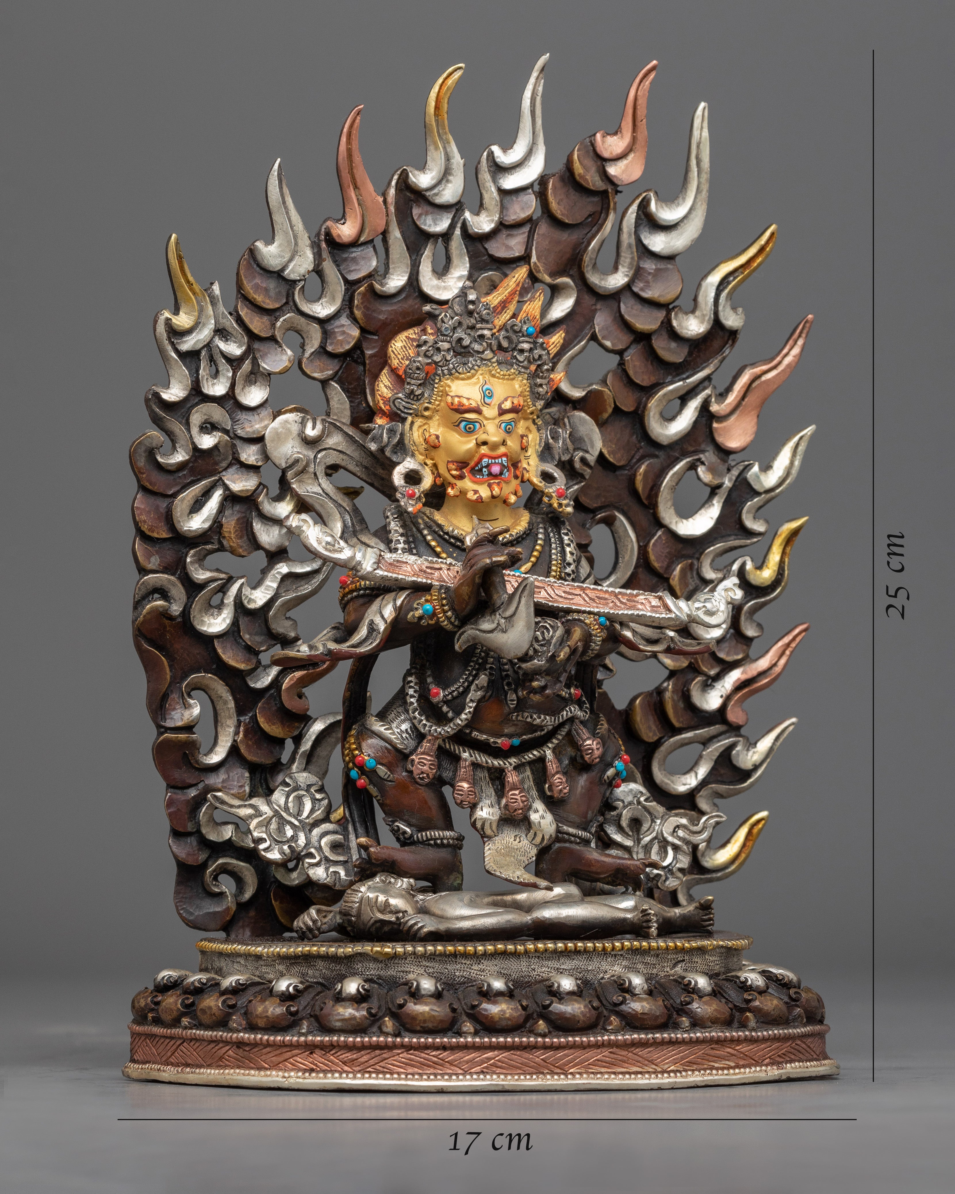 Sakya Mahakala Deity Statue for Ritual | Hand-Carved Buddhist Spiritual Sculpture