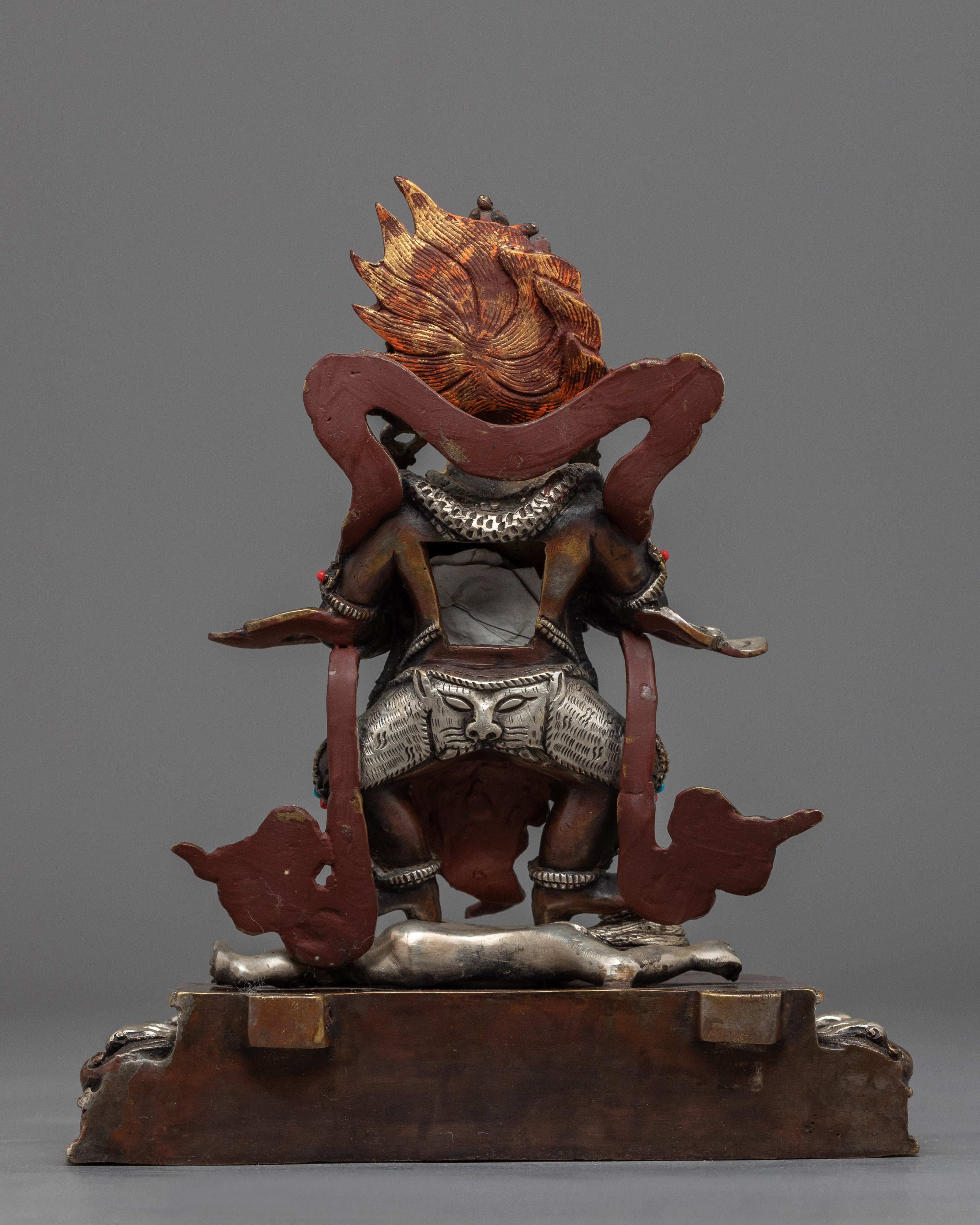 Sakya Mahakala Deity Statue for Ritual | Hand-Carved Buddhist Spiritual Sculpture