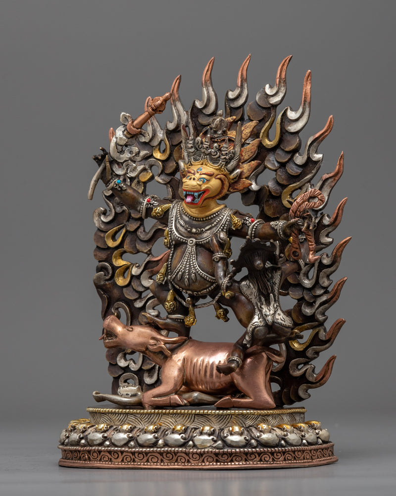 Hand-Carved Statue Yamantaka Deity | Buddhist Wrathful Deity Statue