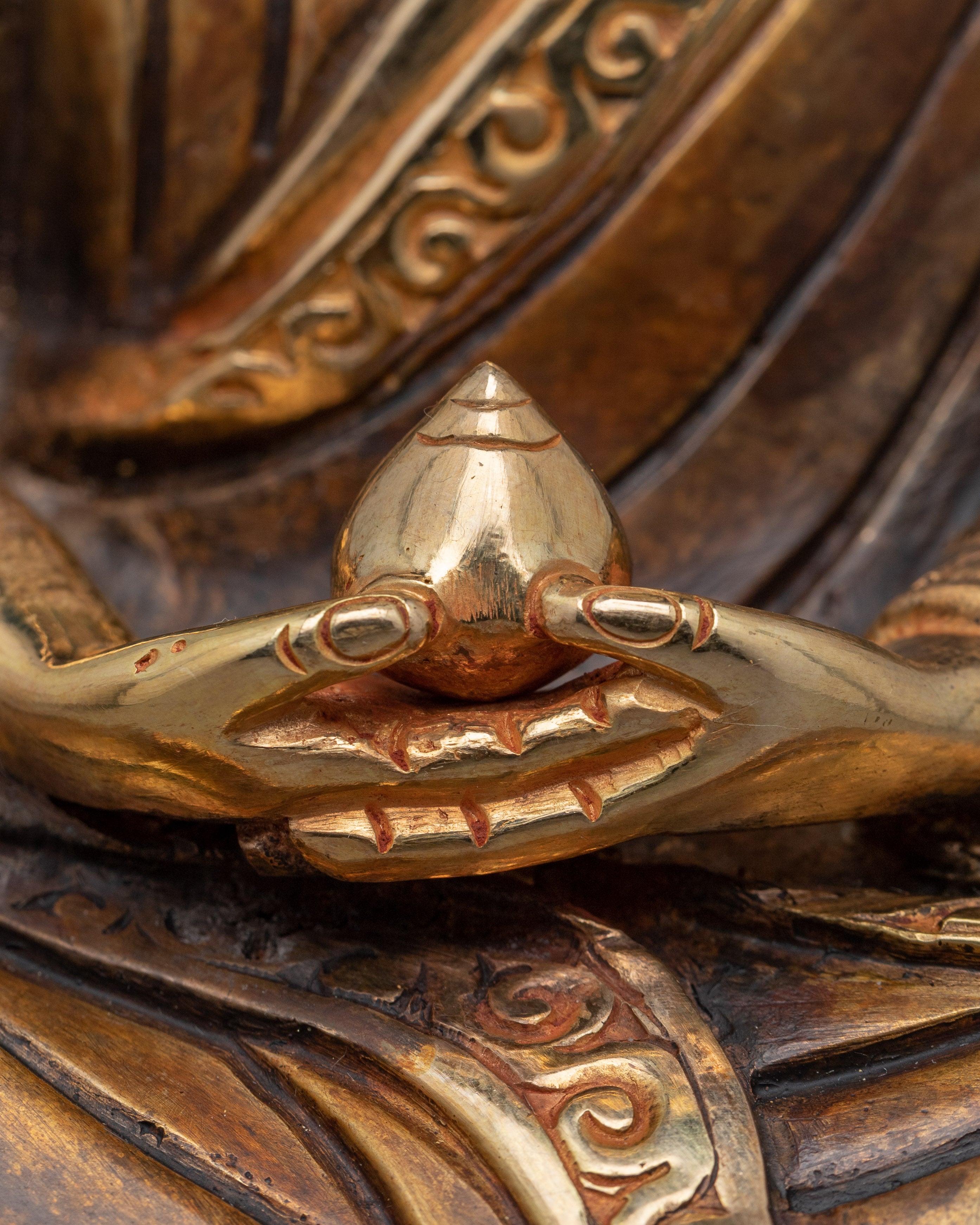 Gold Gilded Buddhist Master Statues Set |  Milarepa, Marpha & Gampopa Statue