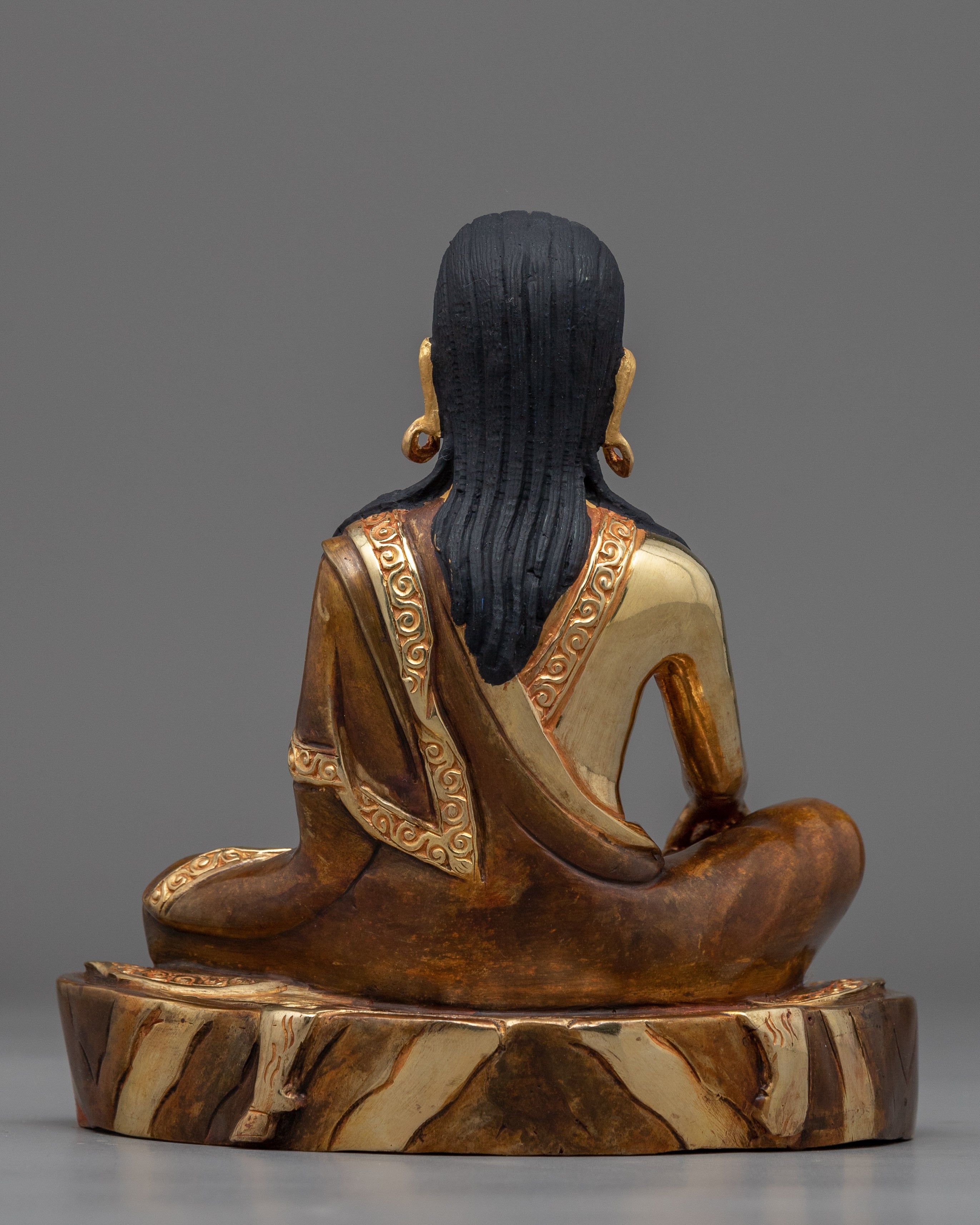 Gold Gilded Buddhist Master Statues Set |  Milarepa, Marpha & Gampopa Statue