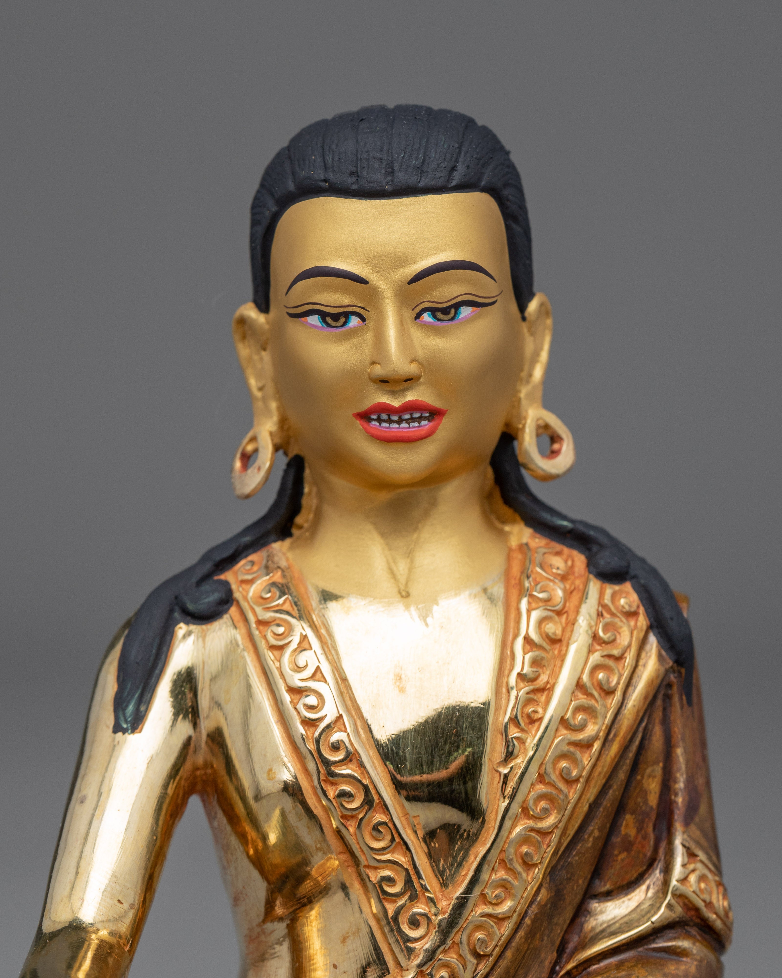 Gold Gilded Buddhist Master Statues Set |  Milarepa, Marpha & Gampopa Statue