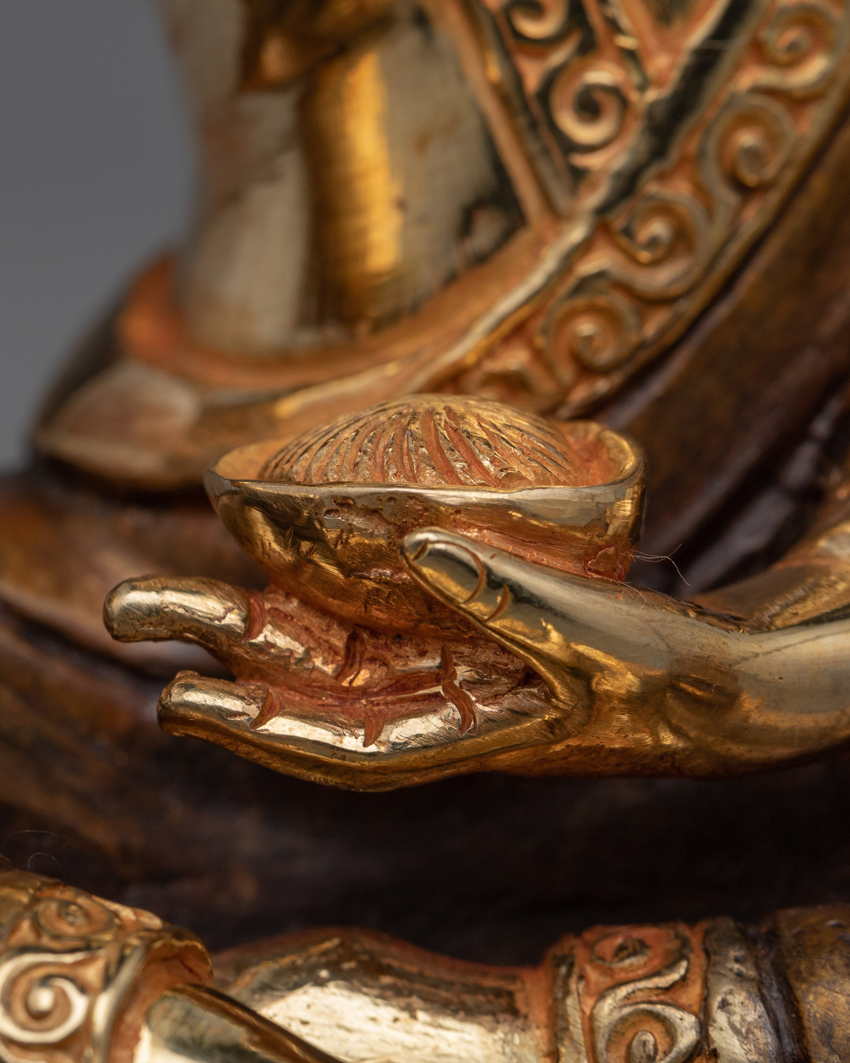 Gold Gilded Buddhist Master Statues Set |  Milarepa, Marpha & Gampopa Statue