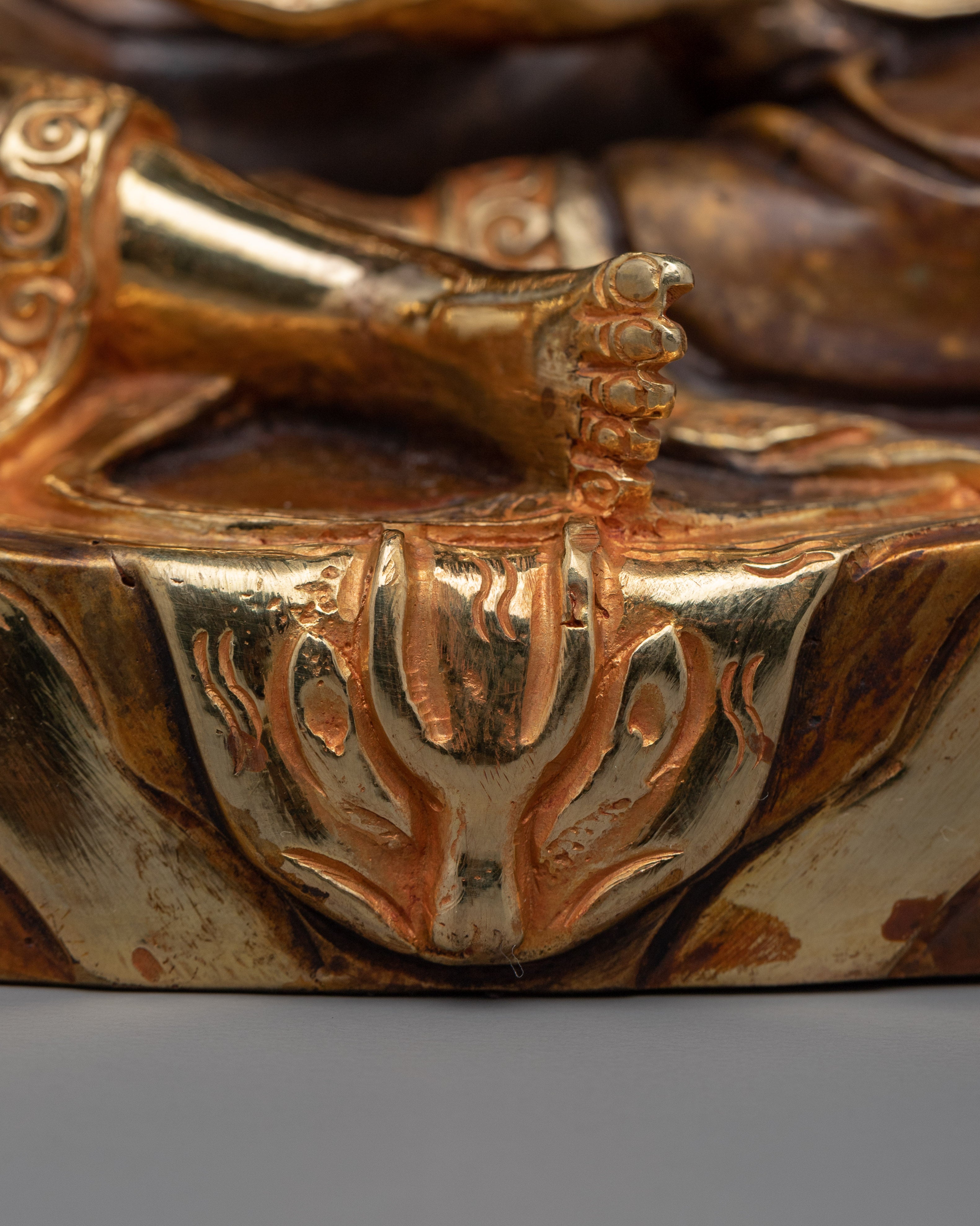 Gold Gilded Buddhist Master Statues Set |  Milarepa, Marpha & Gampopa Statue