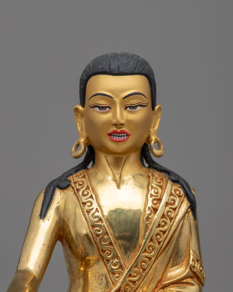 Tibetan Guru Statues Set | Gold Gilded Milarepa, Marpha & Gampopa Statue