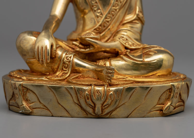 Tibetan Guru Statues Set | Gold Gilded Milarepa, Marpha & Gampopa Statue