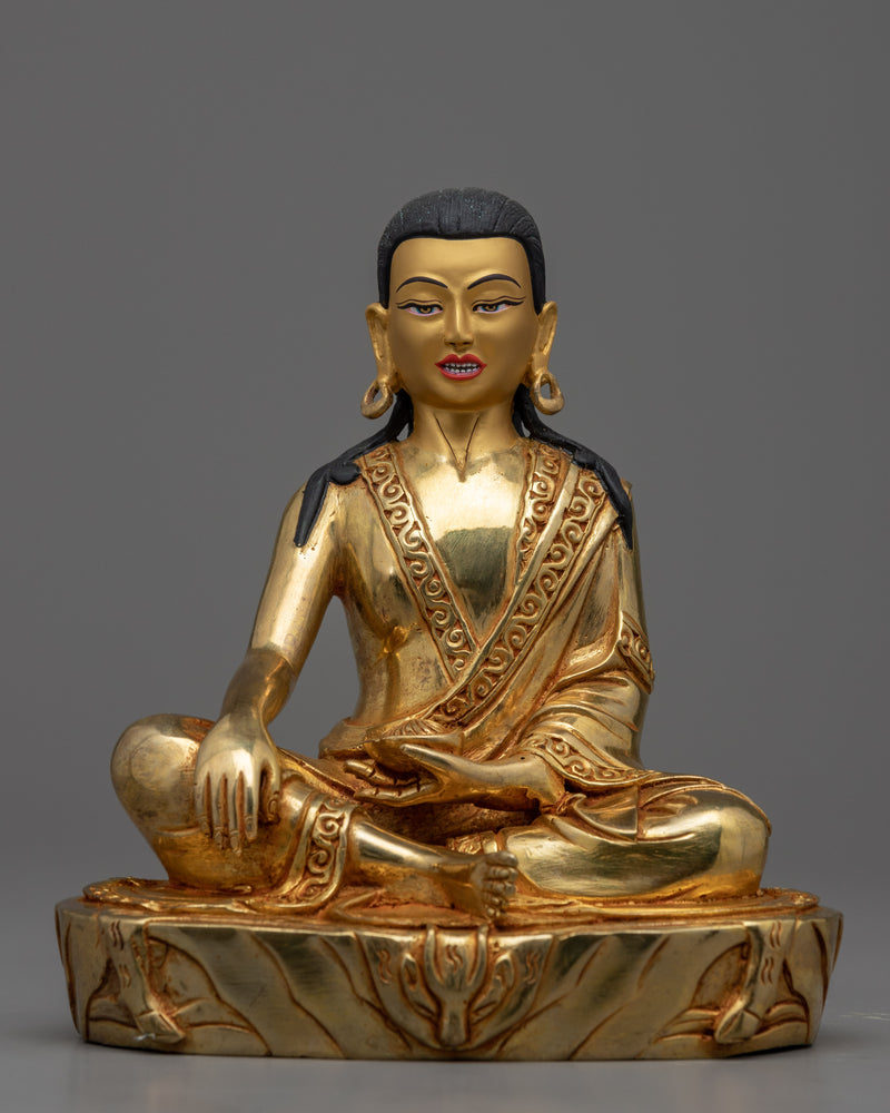 Tibetan Guru Statues Set | Gold Gilded Milarepa, Marpha & Gampopa Statue