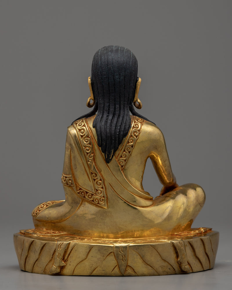 Tibetan Guru Statues Set | Gold Gilded Milarepa, Marpha & Gampopa Statue