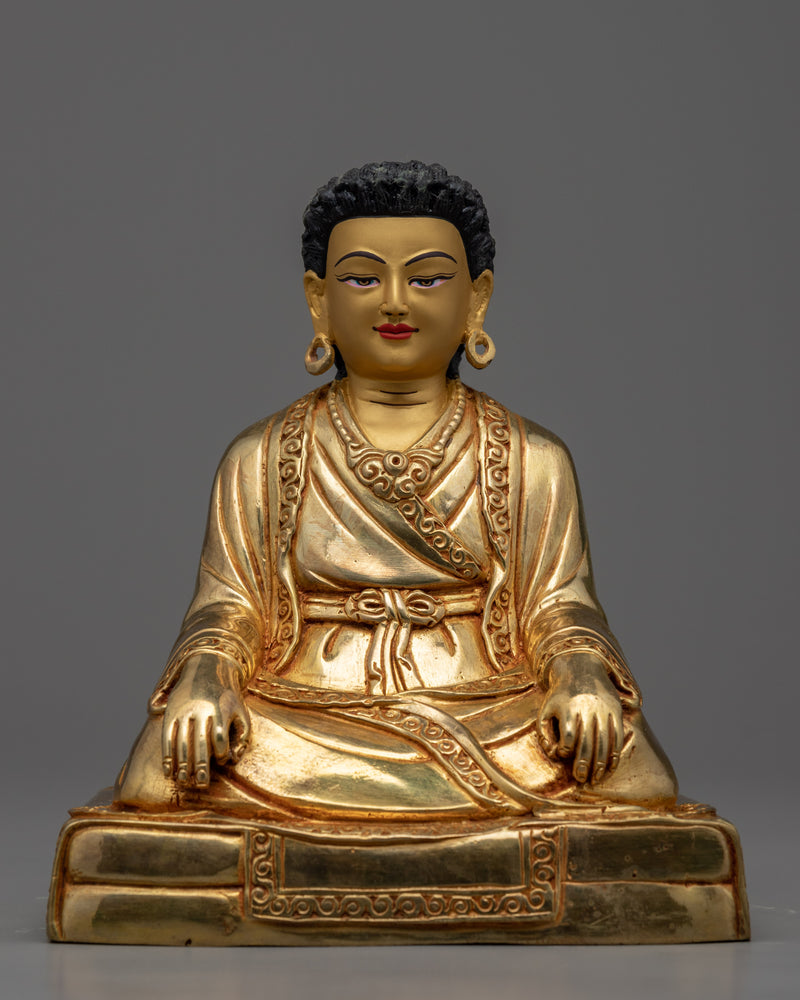Tibetan Guru Statues Set | Gold Gilded Milarepa, Marpha & Gampopa Statue