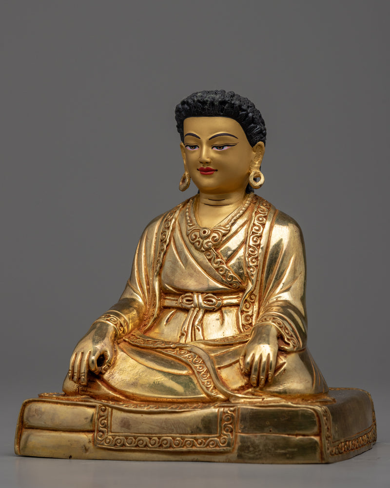 Tibetan Guru Statues Set | Gold Gilded Milarepa, Marpha & Gampopa Statue