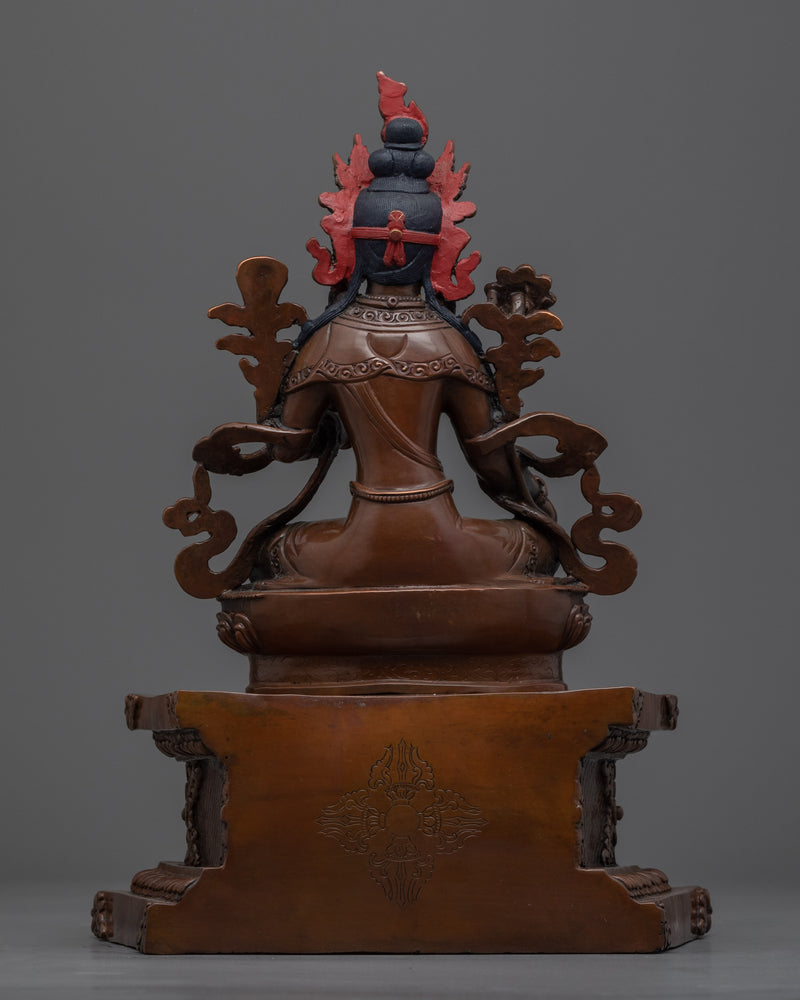 Green Tara, Bodhisattva of Compassion Statue | Oxidized Copper Buddhist Statue