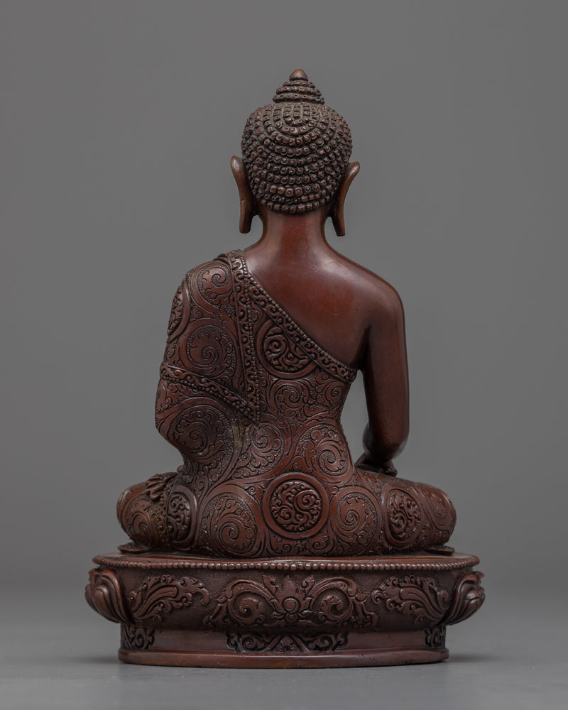 Oxidized Copper Buddha Statue of Shakyamuni Buddha | Sage of the Shakyas, Gautama Buddha Statue