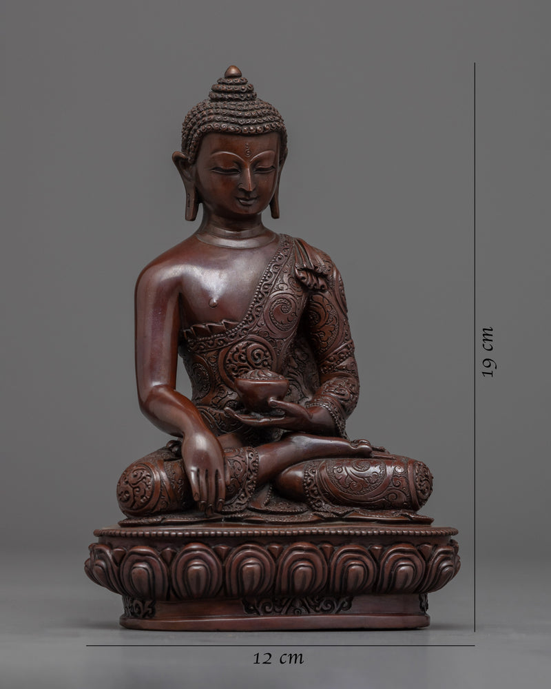 Oxidized Copper Buddha Statue of Shakyamuni Buddha | Sage of the Shakyas, Gautama Buddha Statue