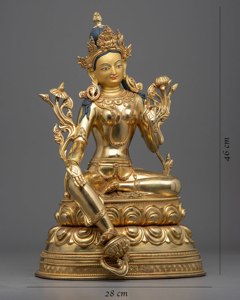 Green Tara, Bodhisattva of Compassion Statue |  Female Bodhisattva of Wisdom and Compassion