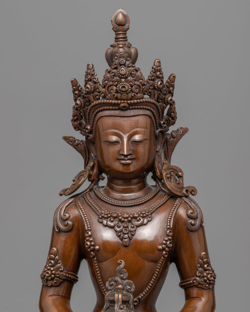 Seated Amitayus Buddha Statuette |  Traditional Buddhist Arta